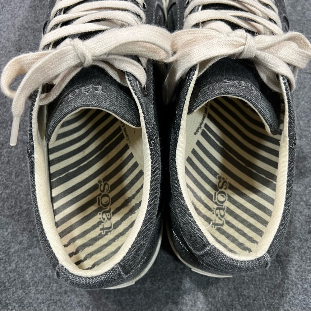 Taos Star Shoes Sneakers Womens Size 8 Dark Gray Washed Denim Casual Lace Up - Picture 9 of 13